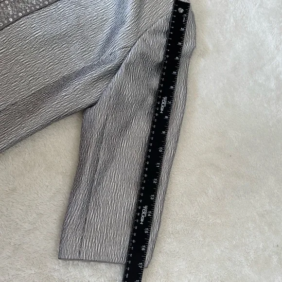 Adrianna Papell Occasions Cropped Blazer Jacket Silver Grey Sz 6 Excellent Cond - Picture 8 of 9